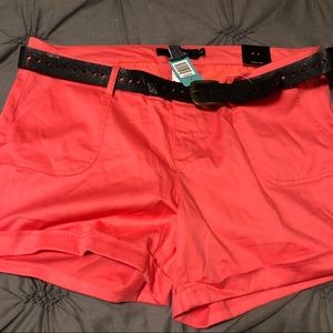 torrid Shorts - Torrid Coral Cuffed Shorts withBelt torrid Shorts - Torrid Coral Cuffed Shorts withBelt